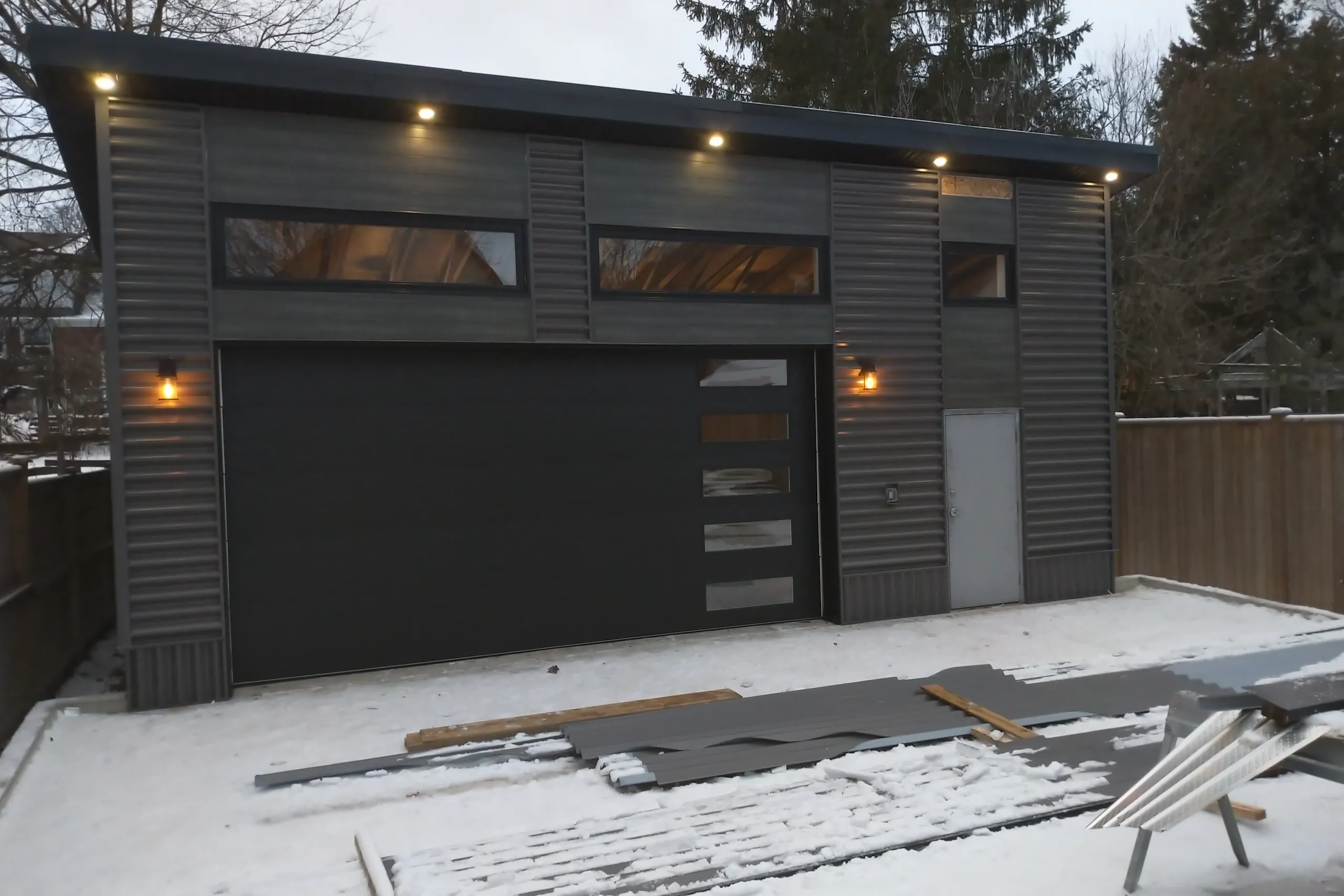 Backyard Shed Siding Garage Door